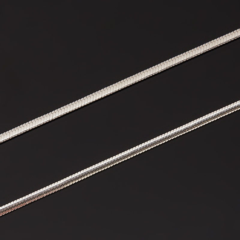 Цепь (серебро 925 пр. родир. бел.) полновесная снейк 45 см Россия