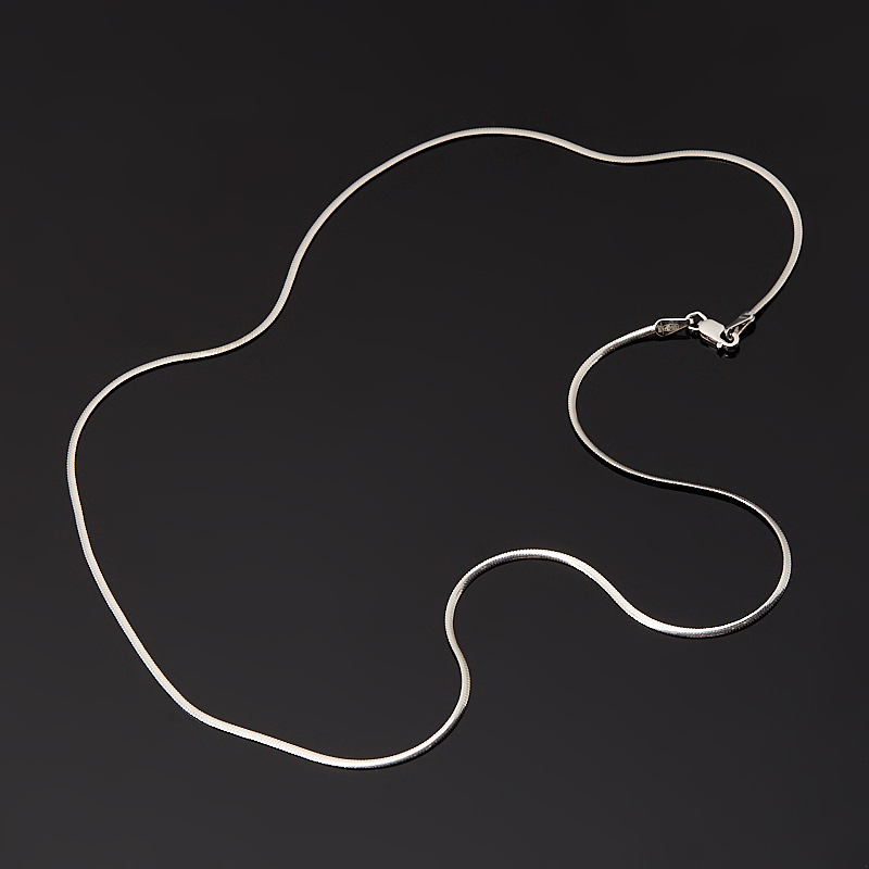 Цепь (серебро 925 пр. родир. бел.) полновесная снейк 45 см Россия