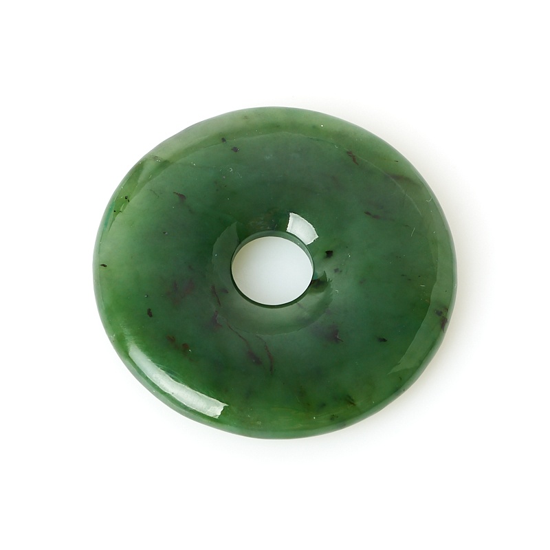 Кулон нефрит зеленый Россия круг 4,5 см