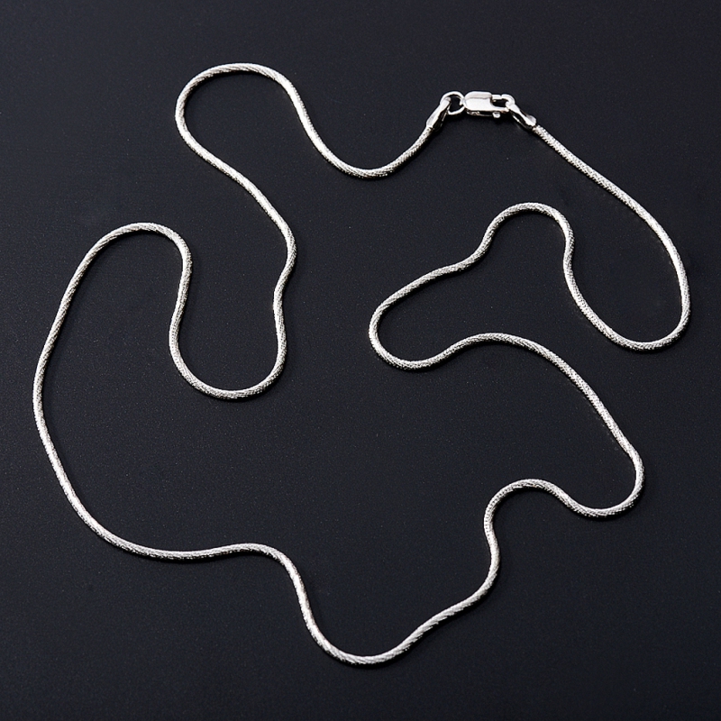 Цепь (серебро 925 пр. родир. бел.) полновесная снейк 40&nbsp;см Россия