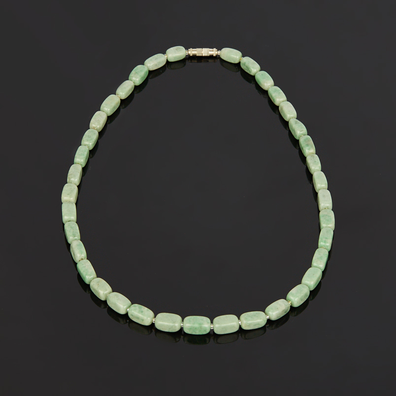 Бусы жадеит Россия (биж. сплав) огранка 48 см