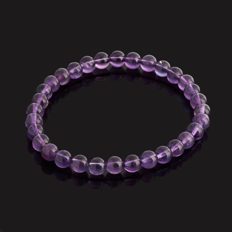 Браслет аметист Бразилия 6&nbsp;мм 18&nbsp;см