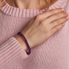 Браслет аметист Бразилия 6 мм 18 см