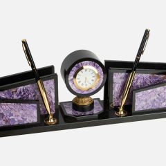 Письменный набор микс долерит, чароит 46х11х7,5 см