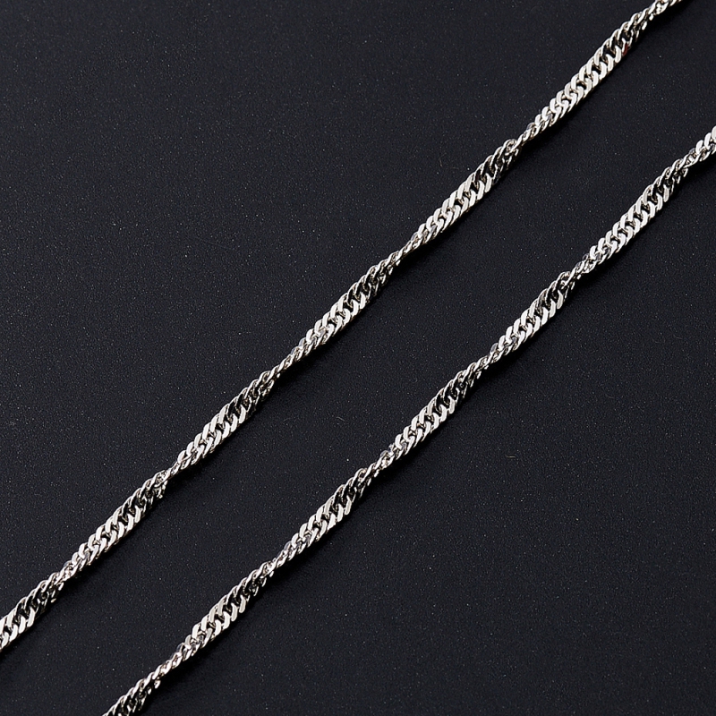 Цепь (серебро 925 пр. родир. бел.) полновесная сингапур 40 см Россия