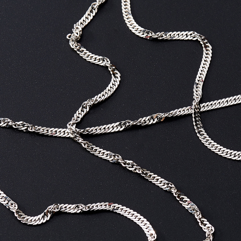 Цепь (серебро 925 пр. родир. бел.) полновесная сингапур 40 см Россия