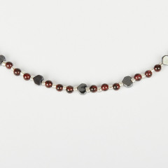 Чокер гранат альмандин Индия (сталь хир.) 3 мм 40 см (+7 см)