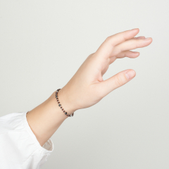 Браслет гранат альмандин Индия (сталь хир.) 3 мм 16 см (+3 см)