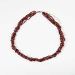 Бусы гранат альмандин Индия (сталь хир.) 2 мм 46 см (+7 см)