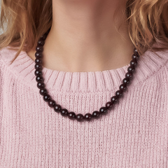 Бусы гранат альмандин Индия (сталь хир.) 10 мм 55 см (+7 см)