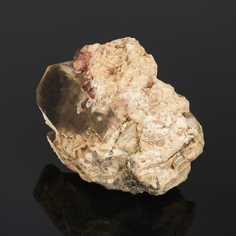 Друза раухтопаз, турмалин рубеллит (розовый) (12-16 см)