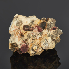 Друза турмалин розовый (рубеллит), раухтопаз Россия (16-20 см)