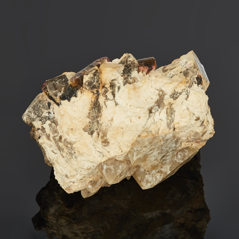 Друза турмалин розовый (рубеллит), раухтопаз Россия (16-20 см)