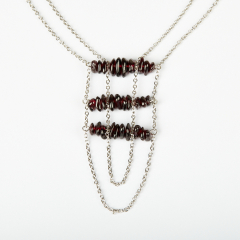 Бусы гранат альмандин Индия (сталь хир.) (цепочка) длинные 73 см