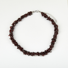 Бусы гранат альмандин Индия (сталь хир.) (жгут) 46 см (+7 см)
