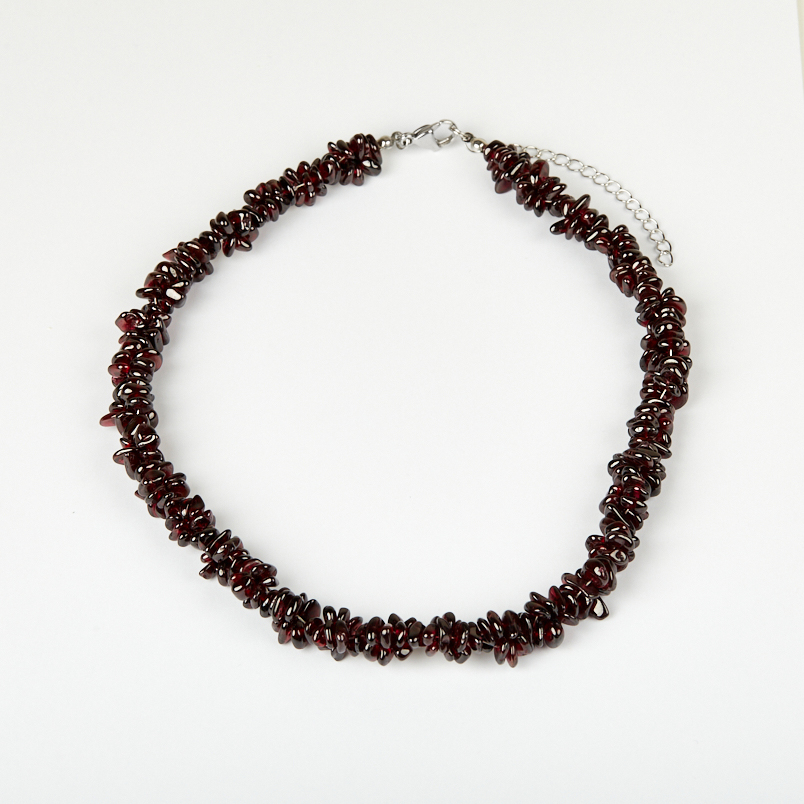 Бусы гранат альмандин Индия (сталь хир.) (жгут) 46 см (+7 см)
