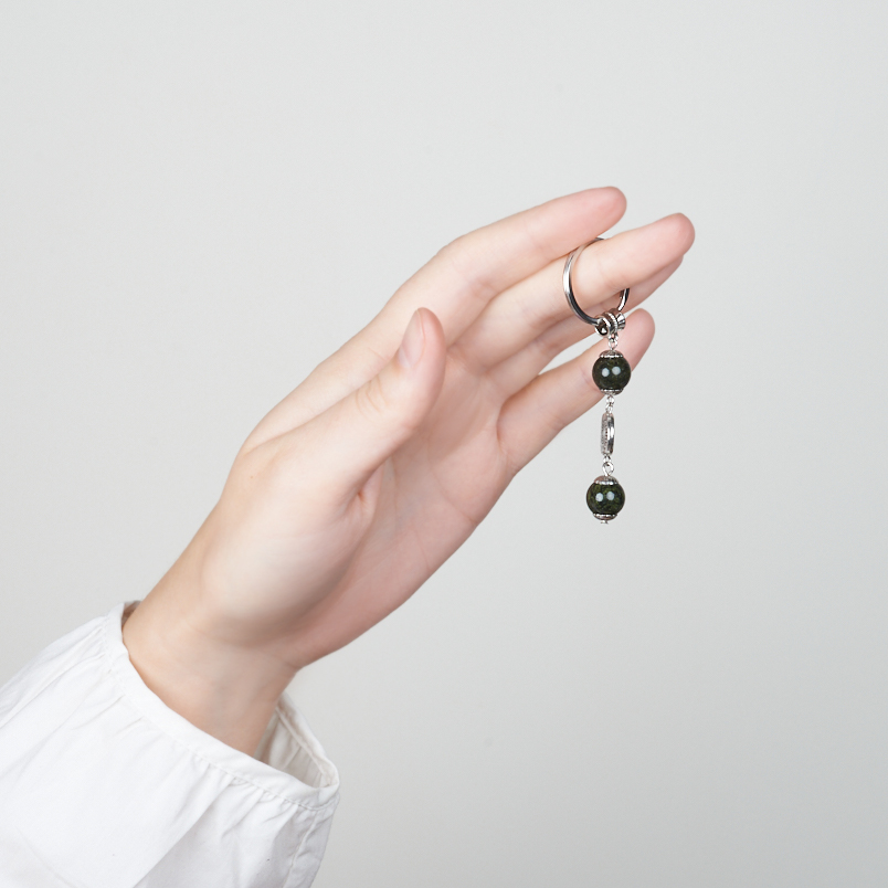 Брелок змеевик Россия (биж. сплав, сталь хир.) 6 см