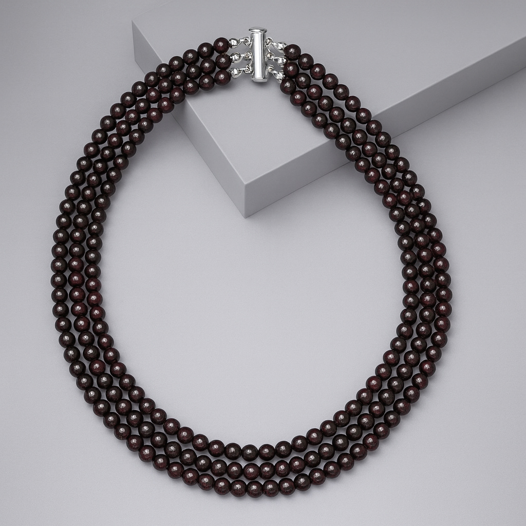 Бусы гранат альмандин Индия (сталь хир.) 6 мм 52 см