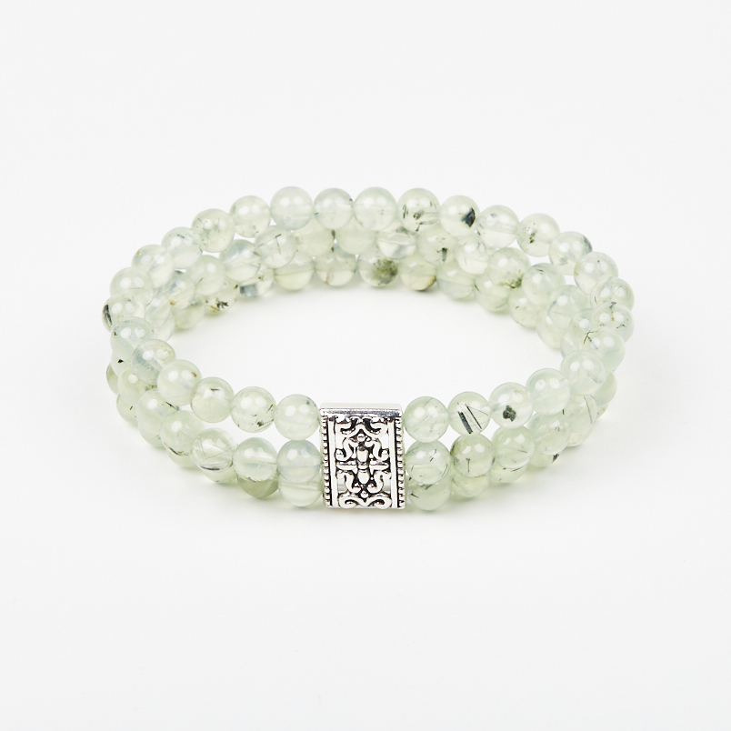 Браслет пренит ЮАР (биж. сплав) 6 мм 17 см