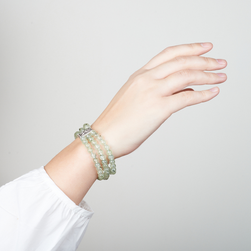 Браслет пренит ЮАР (биж. сплав) 6 мм 17 см