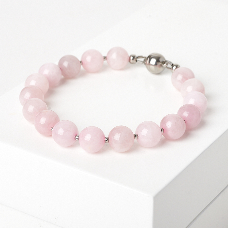 Бусы розовый кварц Бразилия (сталь хир.) (колье) трансформер 8 мм 38 см