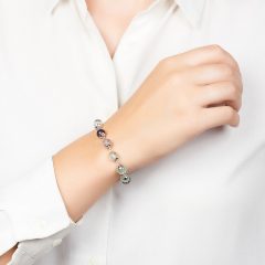 Браслет флюорит (сталь хир.) 8 мм 16 см (+3 см)