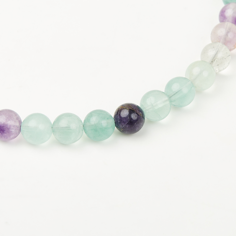 Бусы флюорит (сталь хир.) 8 мм 55 см (+7 см)