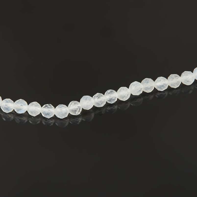 Бусы лунный камень (адуляр) Индия (сталь хир.) огранка 3&nbsp;мм 40&nbsp;см