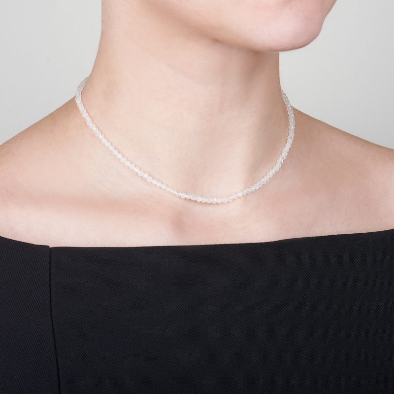 Бусы лунный камень (адуляр) Индия (сталь хир.) огранка 3&nbsp;мм 40&nbsp;см