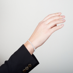 Браслет аквамарин Бразилия огранка 3 мм 16 см (+3 см) (сталь хир.)