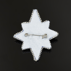 Брошь амазонит Перу (сталь хир., текстиль) огранка