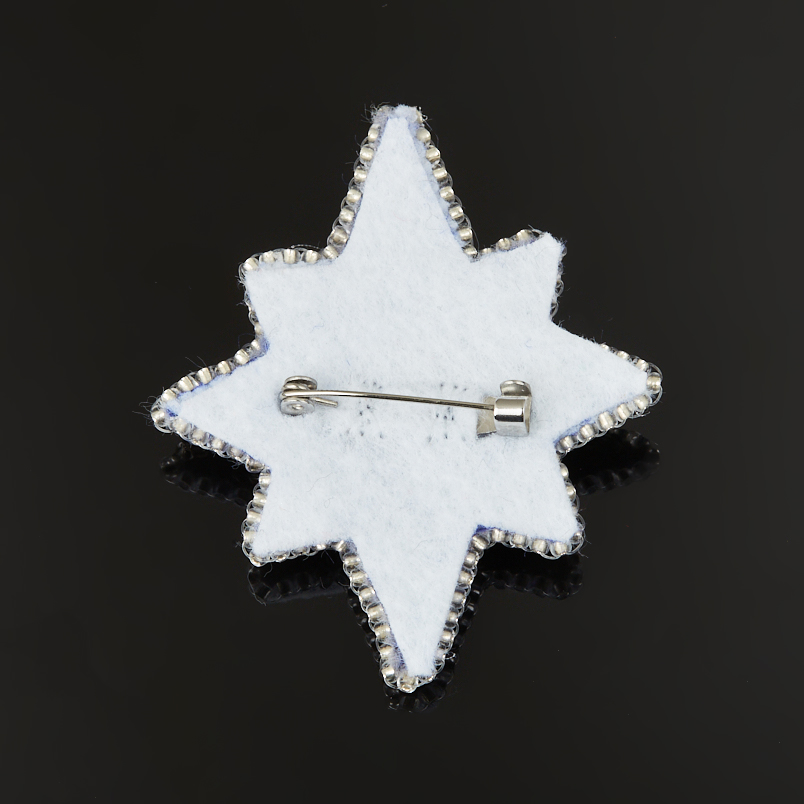 Брошь амазонит Перу (сталь хир., текстиль) огранка