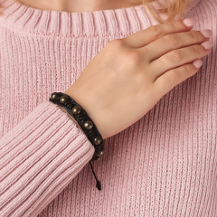 Браслет пирит Перу (текстиль) шамбала 8 мм 16 см (регулируемый)