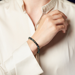 Браслет яшма зеленая Мадагаскар 6 мм 18 см