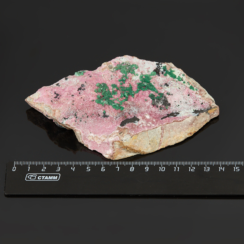 Образец кобальтокальцит с малахитом Конго (12-16&nbsp;см)