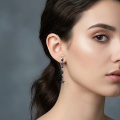 Серьги гематит Бразилия (сталь хир.) пуссеты