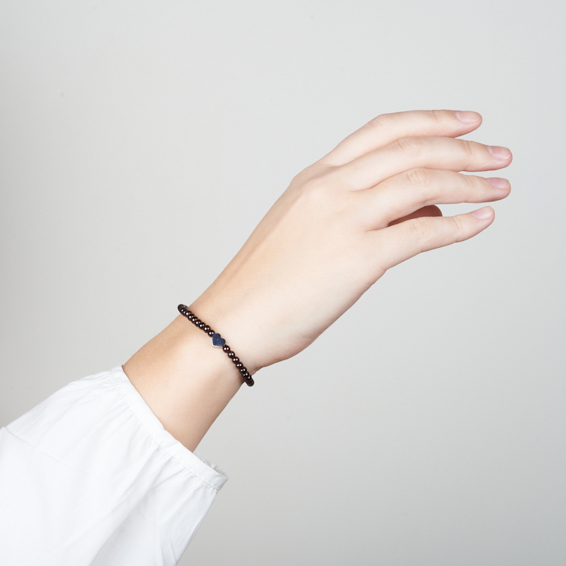 Браслет гранат альмандин Индия (сталь хир.) 4 мм 17 см (+3 см)