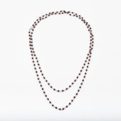 Бусы гранат альмандин Индия (сталь хир.) длинные 4 мм 125 см