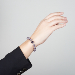 Браслет аметист Бразилия (сталь хир.) 18 см (+3 см)