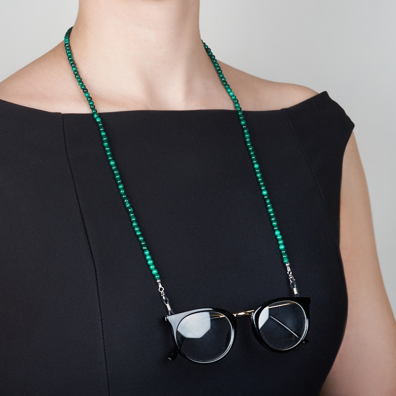 Цепь для очков малахит Конго (сталь хир.)