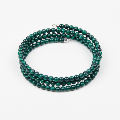 Браслет малахит Конго (биж. сплав, сталь хир.) пружина 4 мм 18 см (регулируемый)