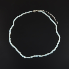 Бусы аквамарин Бразилия (сталь хир.) огранка 42 см (+7 см)