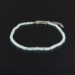 Браслет аквамарин Бразилия (сталь хир.) огранка 18 см (+3 см)