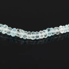 Браслет аквамарин Бразилия (сталь хир.) огранка 17 см (+3 см)