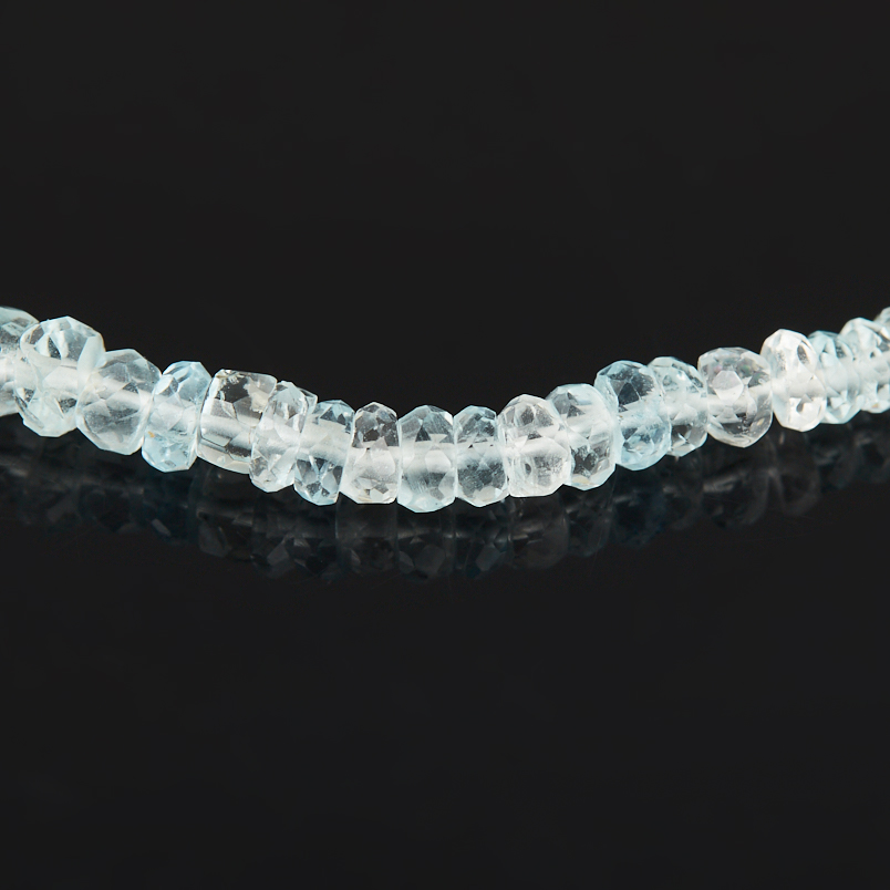 Браслет аквамарин Бразилия (сталь хир.) огранка 17 см (+3 см)