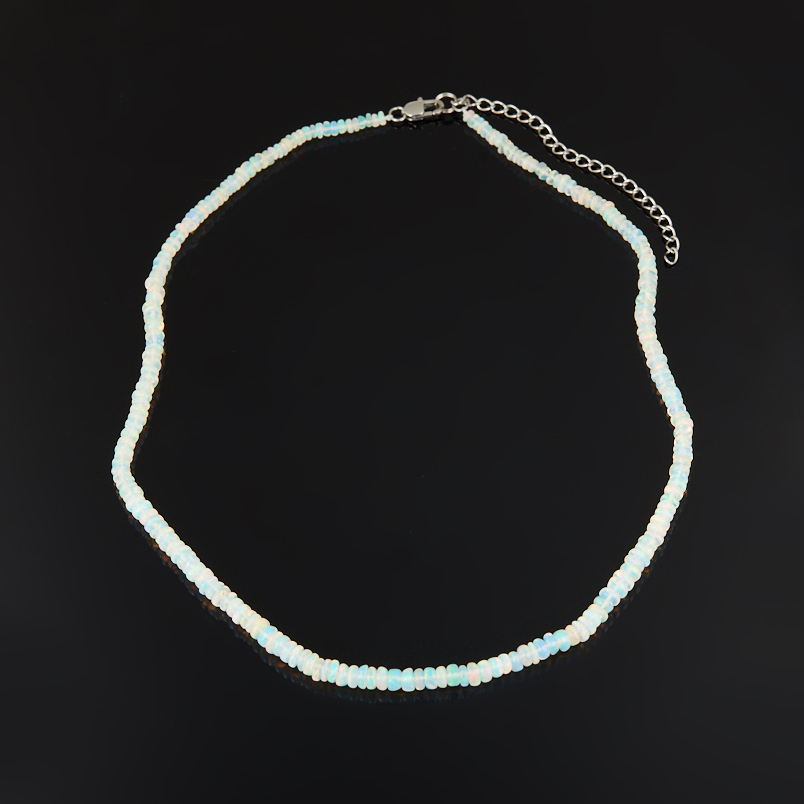 Бусы опал благородный желтый Эфиопия (сталь хир.) 42 см (+7 см)