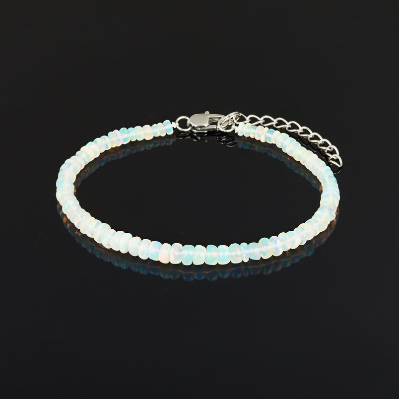 Браслет опал благородный желтый Эфиопия (сталь хир.) 16 см (+3 см)