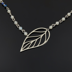 Бусы микс гематит, лабрадор, лазурит (сталь хир.) длинные 60 см