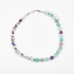 Бусы флюорит 10 мм 46 см (+7 см) (сталь хир.)