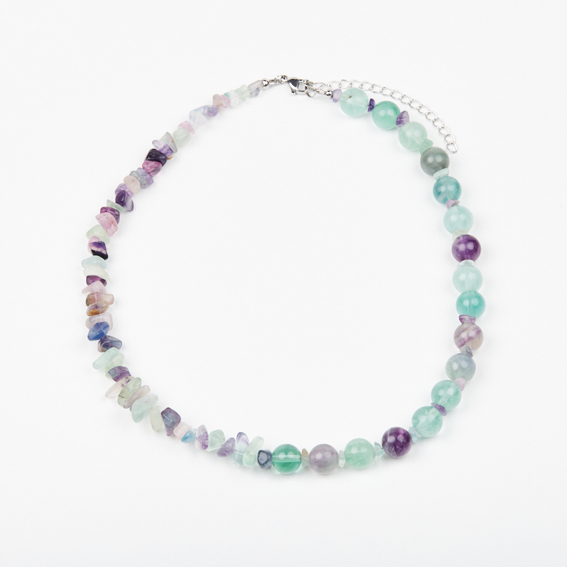 Бусы флюорит 10 мм 46 см (+7 см) (сталь хир.)